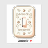 Sticker Livre Sur World Off Aesthétique Lecture Lover (Feuille)