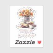 Sticker Livres, café et jours pluvieux (Feuille)