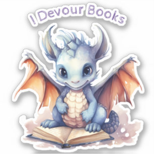 Sticker *~* Livres Lecture Bébé Dragon - AP88 I DEVOUR