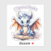 Sticker *~* Livres Lecture Bébé Dragon - AP88 I DEVOUR (Feuille)