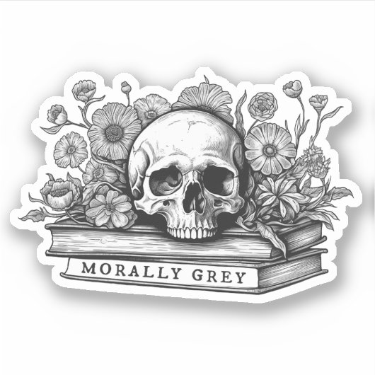 Sticker Livres romantiques moraux gris (Devant)