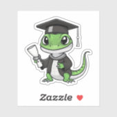 Sticker Lizard Gecko Graduation (Feuille)