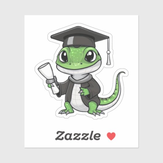 Sticker Lizard Gecko Graduation (Feuille)