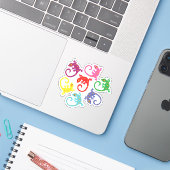 Sticker Lizards colorés (Ordinateur portable avec iPhone)