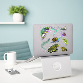 Sticker Lizards, grenouilles, caméléon, escargots (Ordinateur portable sur le bureau)