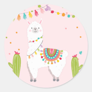 Sticker Llama anniversaire Alpaca Fiesta Mexicaine