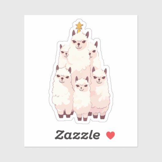 STICKER LLAMA ARBRE DE NOËL (Feuille)