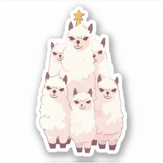 STICKER LLAMA ARBRE DE NOËL (Devant)