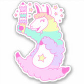 Sticker Llama arc-en-ciel (Devant)