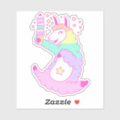 Sticker Llama arc-en-ciel (Feuille)