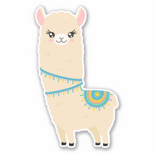 Sticker Llama Cute (Devant)