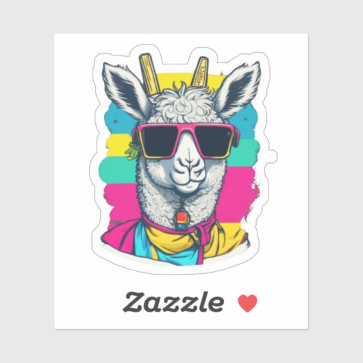 Sticker Llama Cute (Feuille)