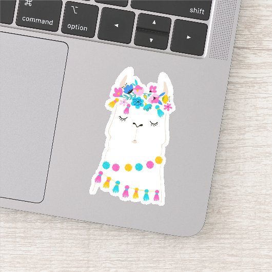 Sticker Llama florale mignonne (Détail)