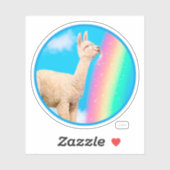 Sticker Llama Licking Rainbow (Feuille)