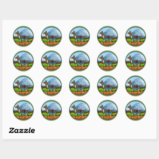 Sticker Llama Lofty Round (Feuille)