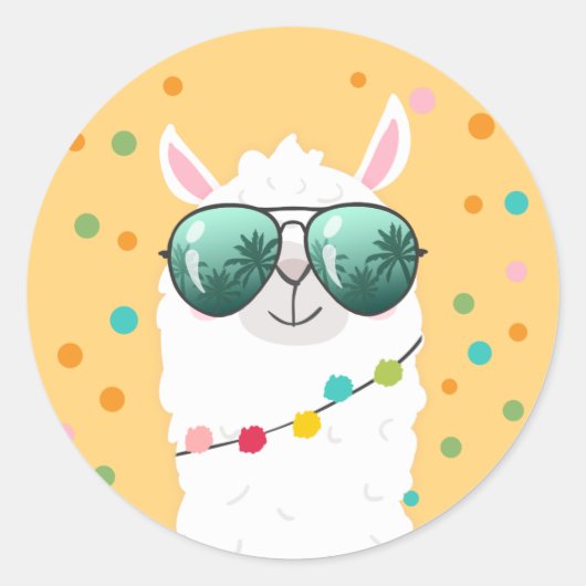 Sticker Llama Rama Cupcake Topper Fiesta Alpaca (Devant)