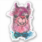 Sticker Llama rose mignonne (Devant)