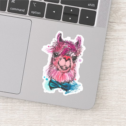 Sticker Llama rose mignonne (Détail)
