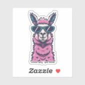 Sticker Llama vous dit Rock | Pose ironique dans les lunet (Feuille)