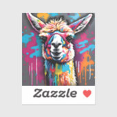 Sticker Llama with splatters (Feuille)