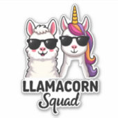 Sticker Llamacorn Squad Funny Unicorn Llama Squad Christma (Devant)