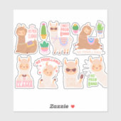 Sticker Llamas mignon (Feuille)