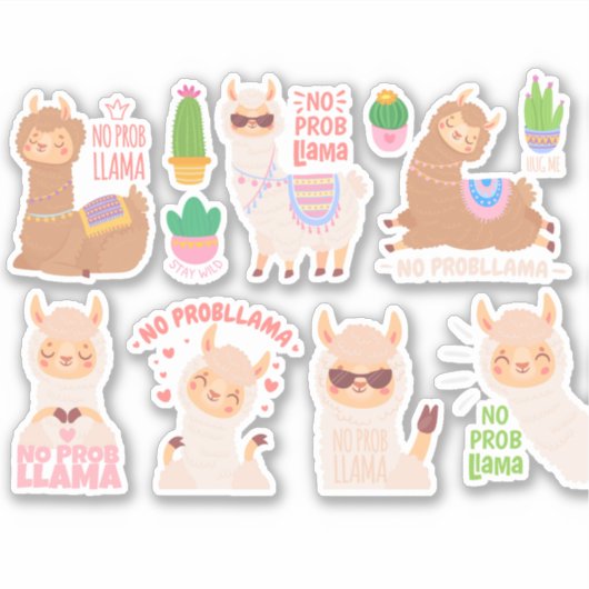 Sticker Llamas mignon (Devant)