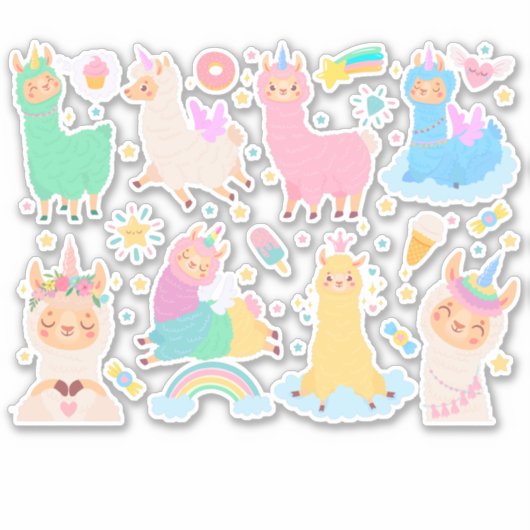 Sticker Llamas mignon (Devant)