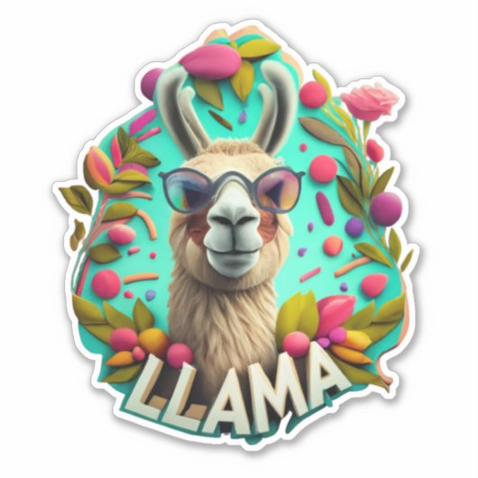 Sticker Llamas mignon (Devant)