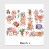 Sticker Llamas mignon (Feuille)