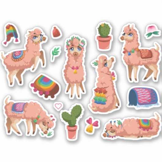 Sticker Llamas mignon (Devant)