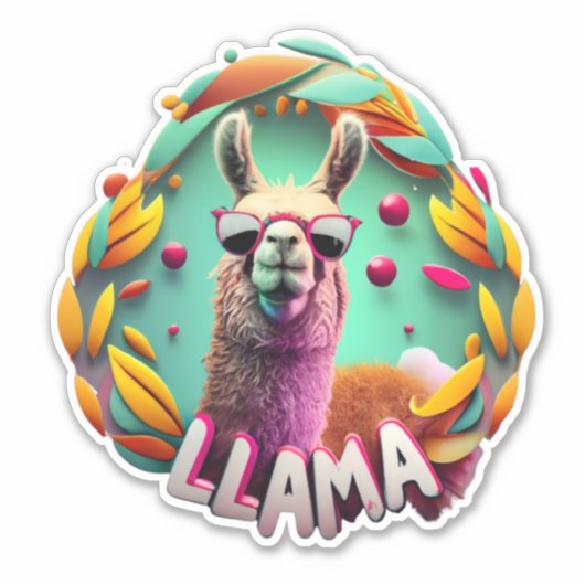 Sticker Llamas mignon (Devant)
