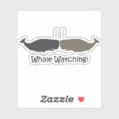 Sticker L'observation des baleines mignonne (Feuille)