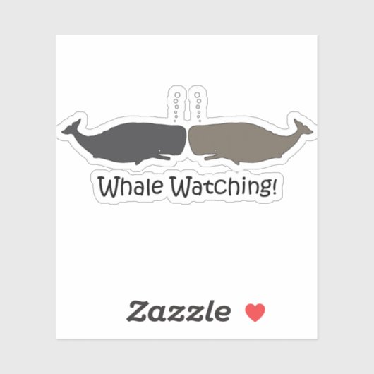 Sticker L'observation des baleines mignonne (Feuille)