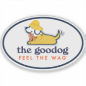 Sticker Lobstah Pup Souriant Queue Qui Remue Ciré Jaune (Devant)