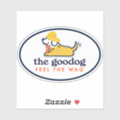 Sticker Lobstah Pup Souriant Queue Qui Remue Ciré Jaune (Feuille)