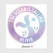 Sticker L'Océan Appelle La Citation De Sirène (Feuille)