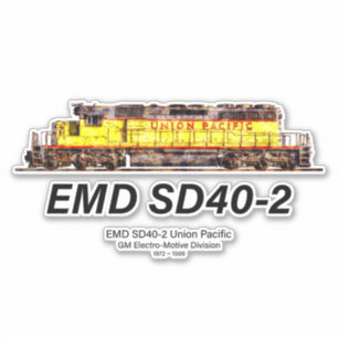 Sticker Locomotive diesel EMD SD40-2. Union Pacifique