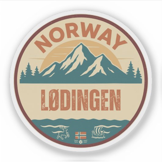 Sticker Lødingen, Norvège Norvège (Devant)