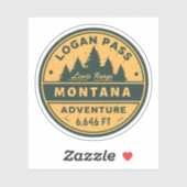 Sticker Logan Pass Randonnée, col montana alpin (Feuille)