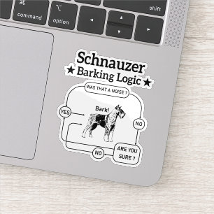 Sticker Logique d'aboiement de Schnauzer Chien cool Amour