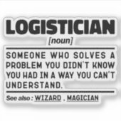 Sticker Logistician Noun Définition Employé qualifié plais (Devant)