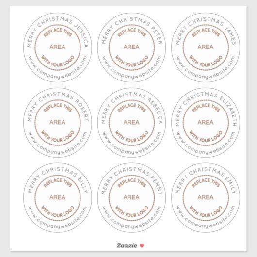 Sticker Logo 9 Grand Nom Individuel Joyeux Noël (Feuille)