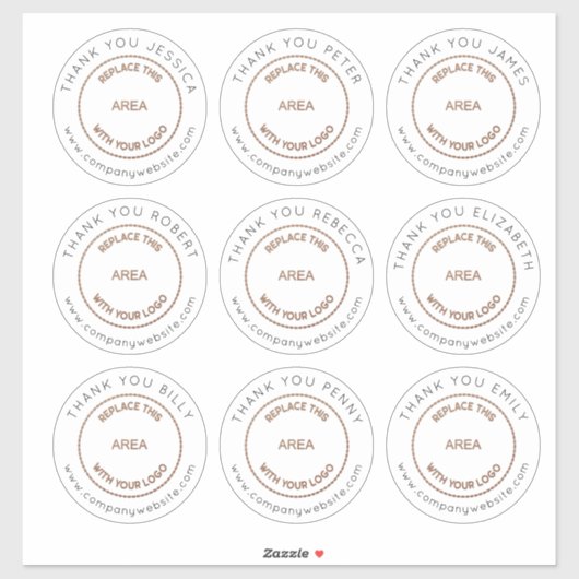 Sticker Logo 9 Grand Nom individuel Merci Personnel Délégu (Feuille)