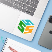 Sticker Logo à sabots (3" x 3") (Ordinateur portable avec iPhone)