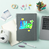 Sticker Logo Alice Name Avec Unicorn, (Couverture iPad)