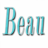 Sticker Logo Aqua Blue Beau Name, (Devant)