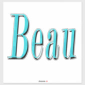 Sticker Logo Aqua Blue Beau Name, (Feuille)