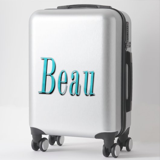 Sticker Logo Aqua Blue Beau Name, (Sur valise)