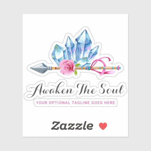 Sticker Logo aquarelle flèches de pierres précieuses de cr (Feuille)